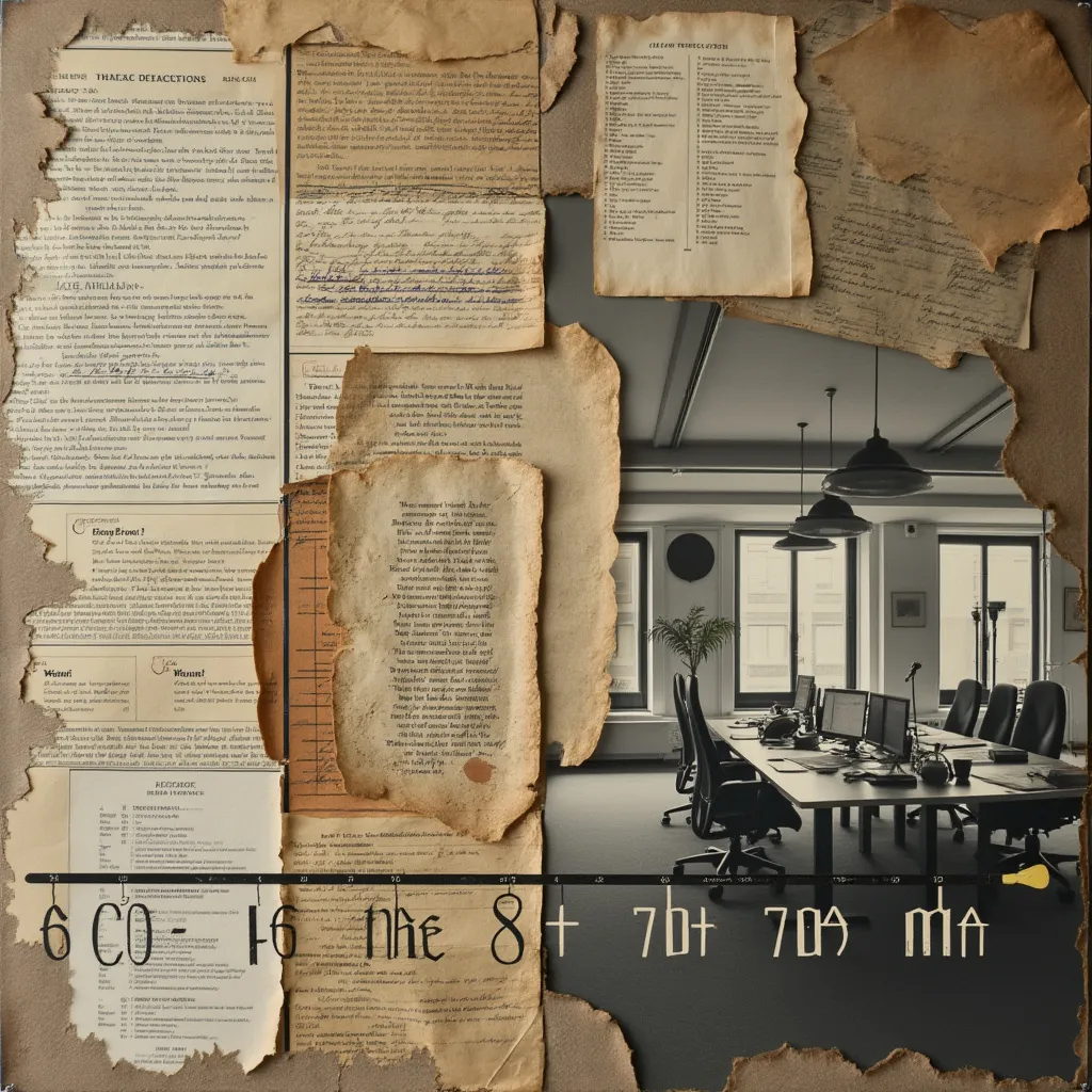 Collage visual representando la evolución de la empresa con hitos clave.